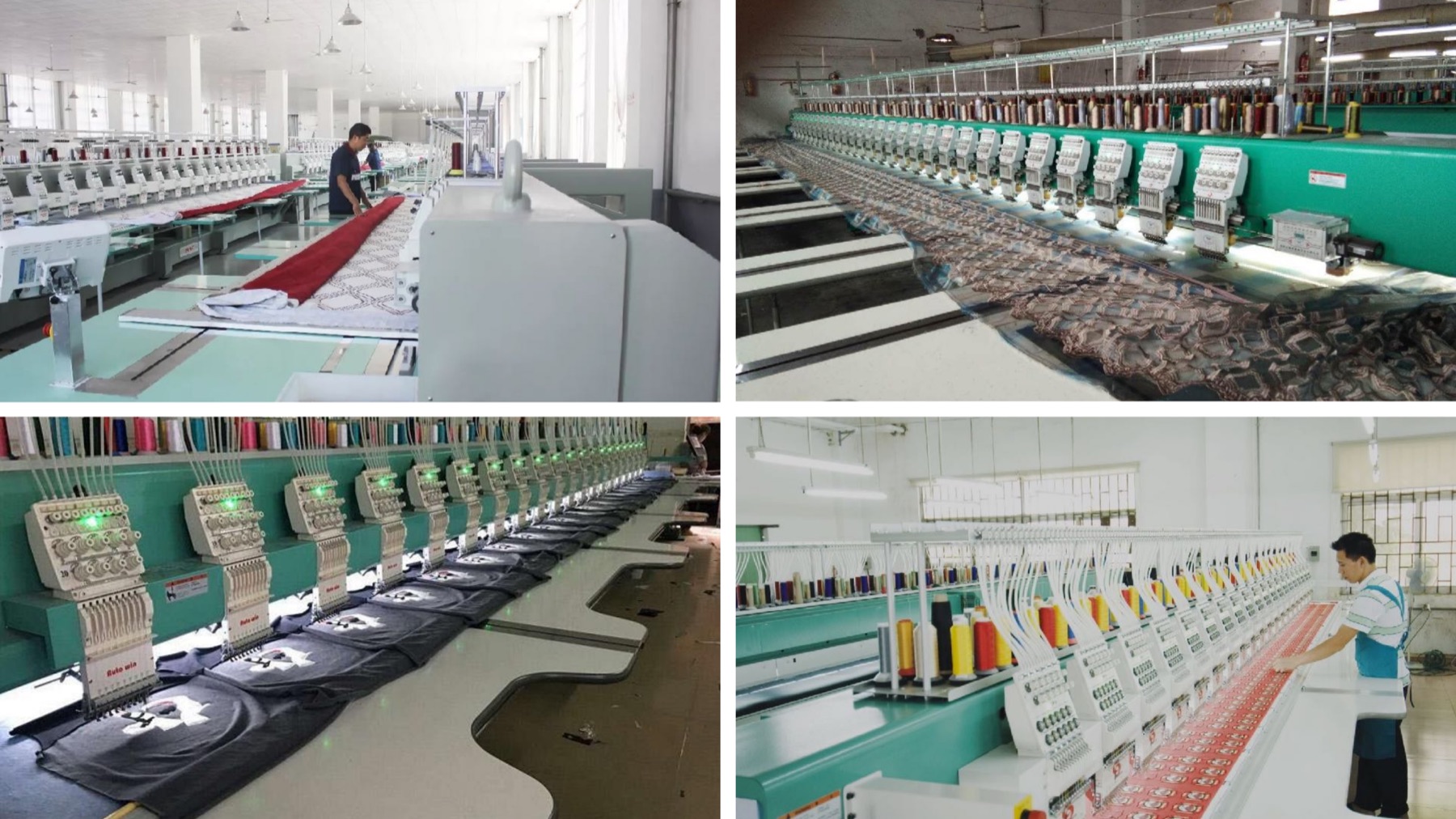 Embroidery machines and production floor